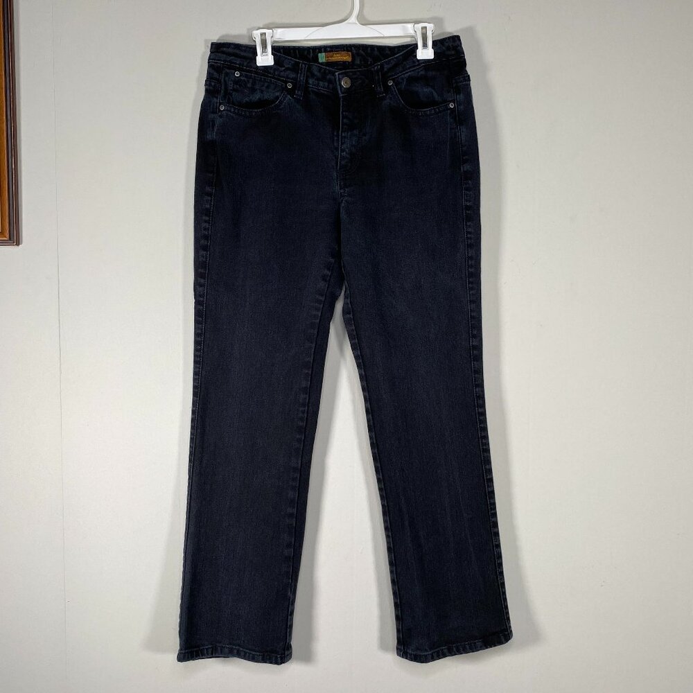 Wrangler Aura Denim Jeans Women's 12P Short Rise Black Casual Pants
